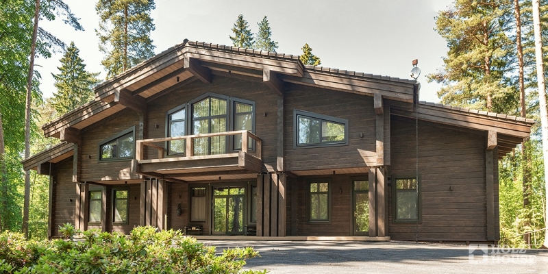 Двухэтажный дом из клееного бруса с террасой и балконом по проекту Австрия v4 - фото 7 на сайте Holz House